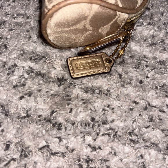 Coach Tan Monogram Pouch with zipper closure bag tag attached NWOT - Picture 5 of 6